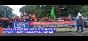 Buruh Demo di Kawasan Monas, Tuntut Revisi UMP Jakarta dan Jabar
